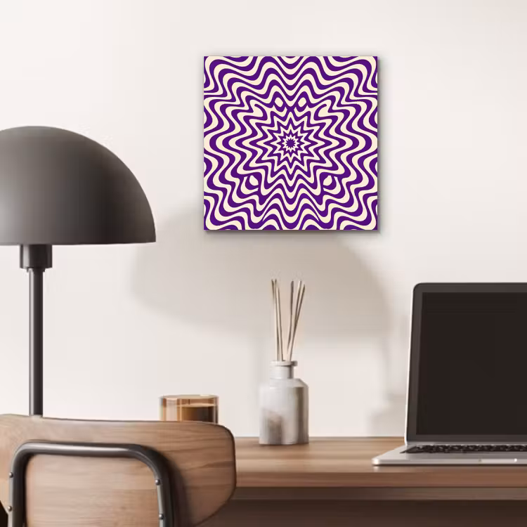 Alu-Dibond-Bild - Zusammenfassung – Wellen – Optisch – Modern – Lila — 6