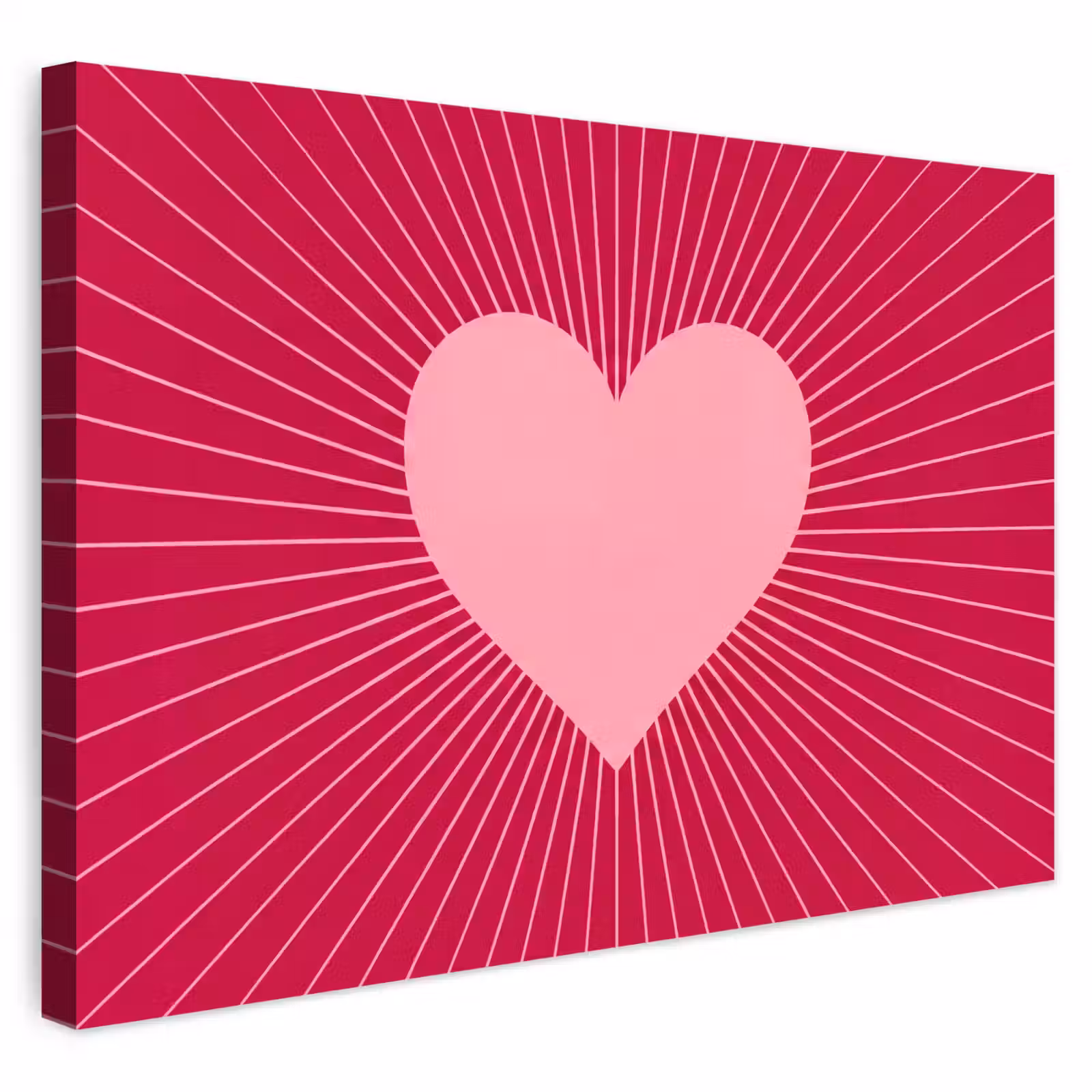 Outdoor Leinwand - Herz – Strahlen – Liebe – Abstrakt – Rosa — 1