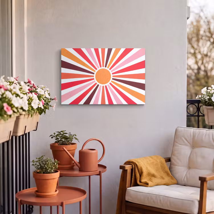 Outdoor Leinwand - Sonne – Strahlen – Abstrakt – Farbenfroh — 3