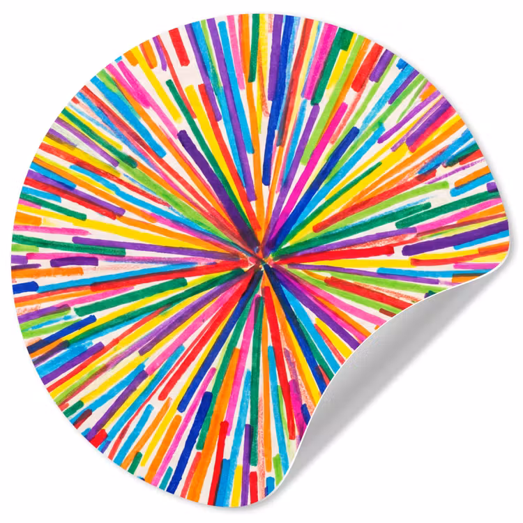 Runde Tapete - Linien – Bunt – Abstrakt — 1