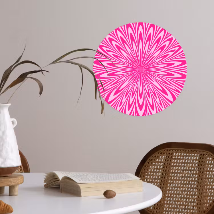 Runde Tapete - Muster – Optisch – Rosa — 4