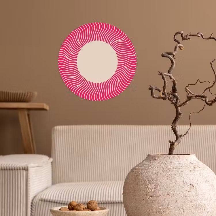 Runde Tapete - Zusammenfassung – Muster – Rosa — 2