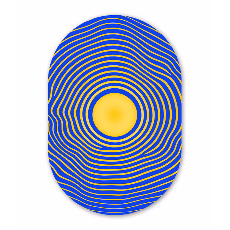 Alu-Dibond-Bild Oval - Abstraktes Muster – Blau — 1