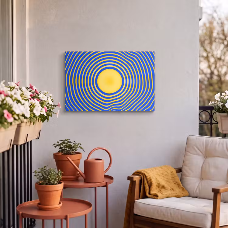 Outdoor Leinwand - Abstraktes Muster – Blau — 3