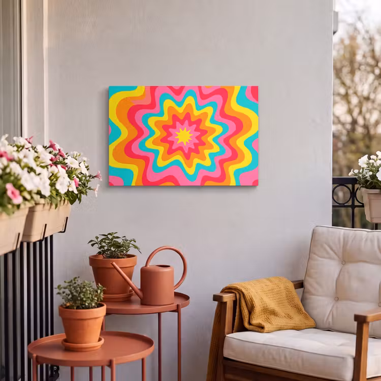 Outdoor Leinwand - Muster – Gewellt – Bunt — 3