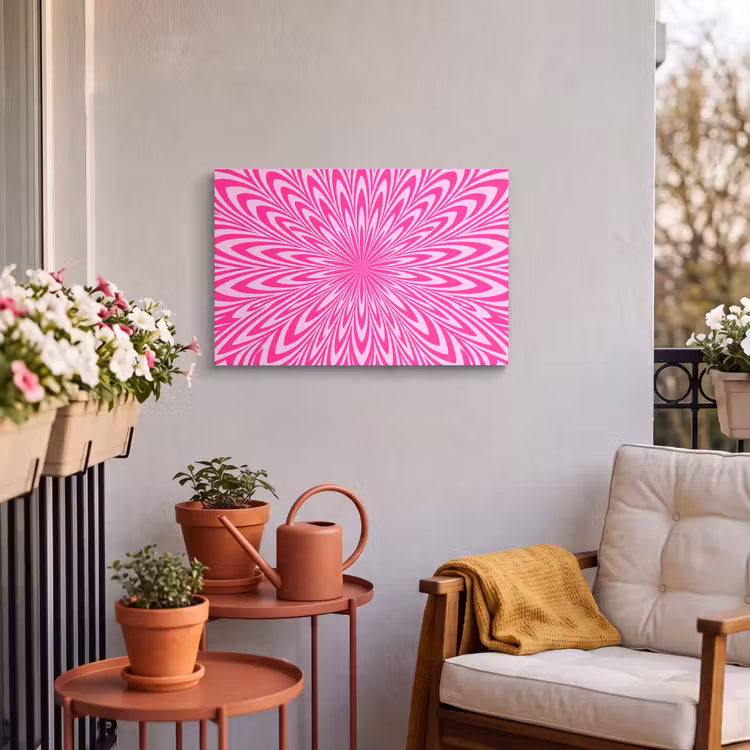 Outdoor Leinwand - Muster – Optisch – Rosa — 3