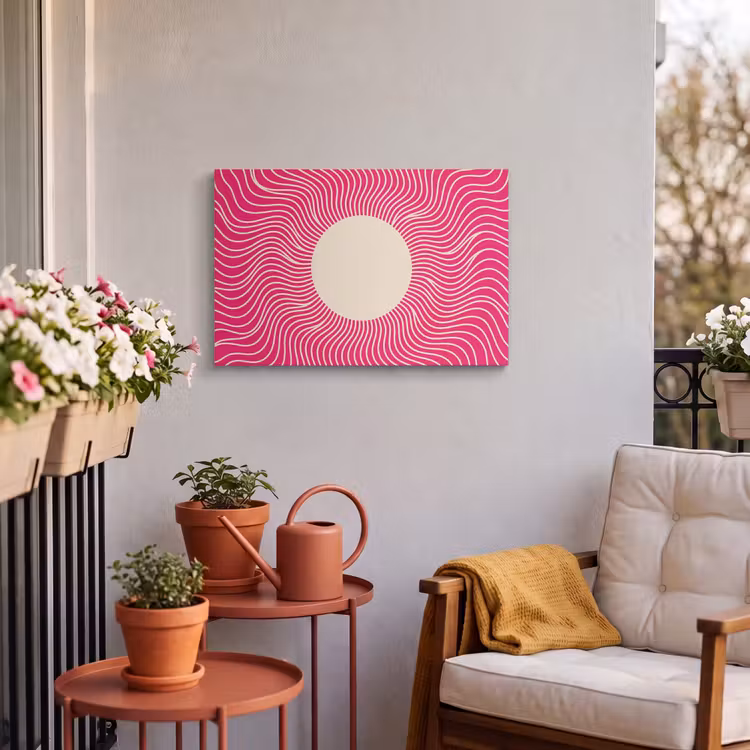 Outdoor Leinwand - Zusammenfassung – Muster – Rosa — 3