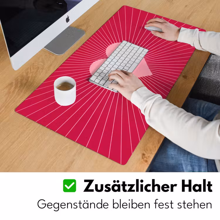 Schreibtischunterlage - Herz – Strahlen – Liebe – Abstrakt – Rosa — 3
