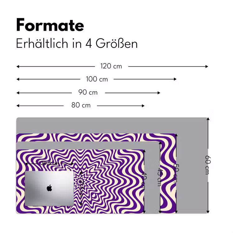 Schreibtischunterlage - Zusammenfassung – Wellen – Optisch – Modern – Lila — 5