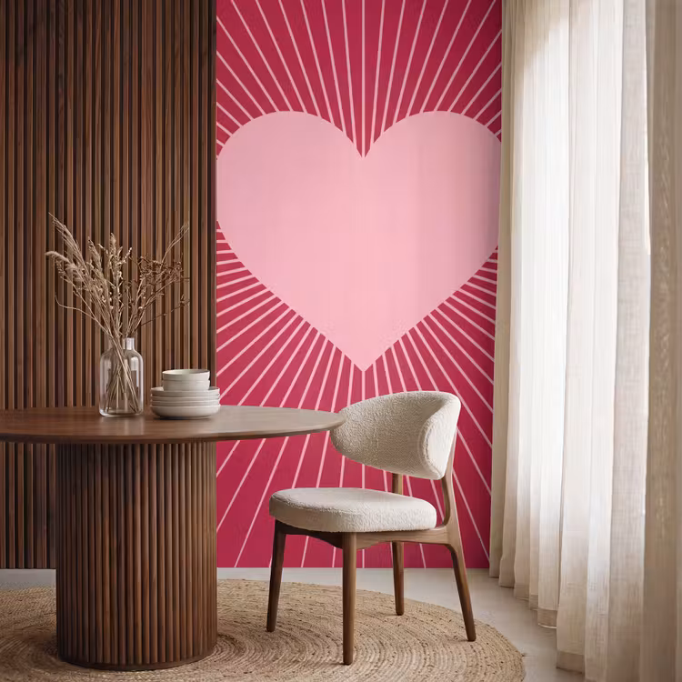 Tapete - Herz – Strahlen – Liebe – Abstrakt – Rosa — 4