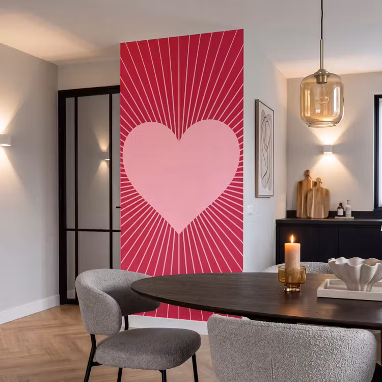 Tapete - Herz – Strahlen – Liebe – Abstrakt – Rosa — 5