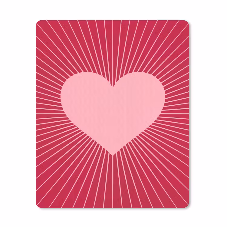 Mauspad - Herz – Strahlen – Liebe – Abstrakt – Rosa — 1