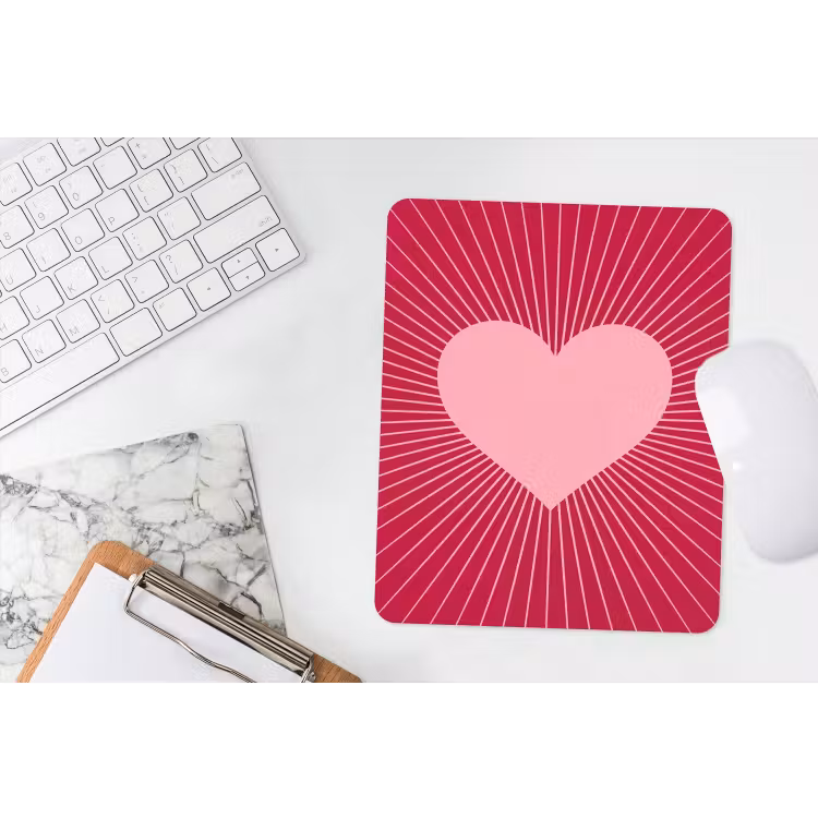 Mauspad - Herz – Strahlen – Liebe – Abstrakt – Rosa — 4