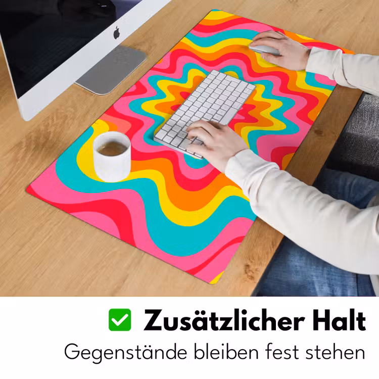 Schreibtischunterlage - Muster – Wellenförmig – Bunt — 3