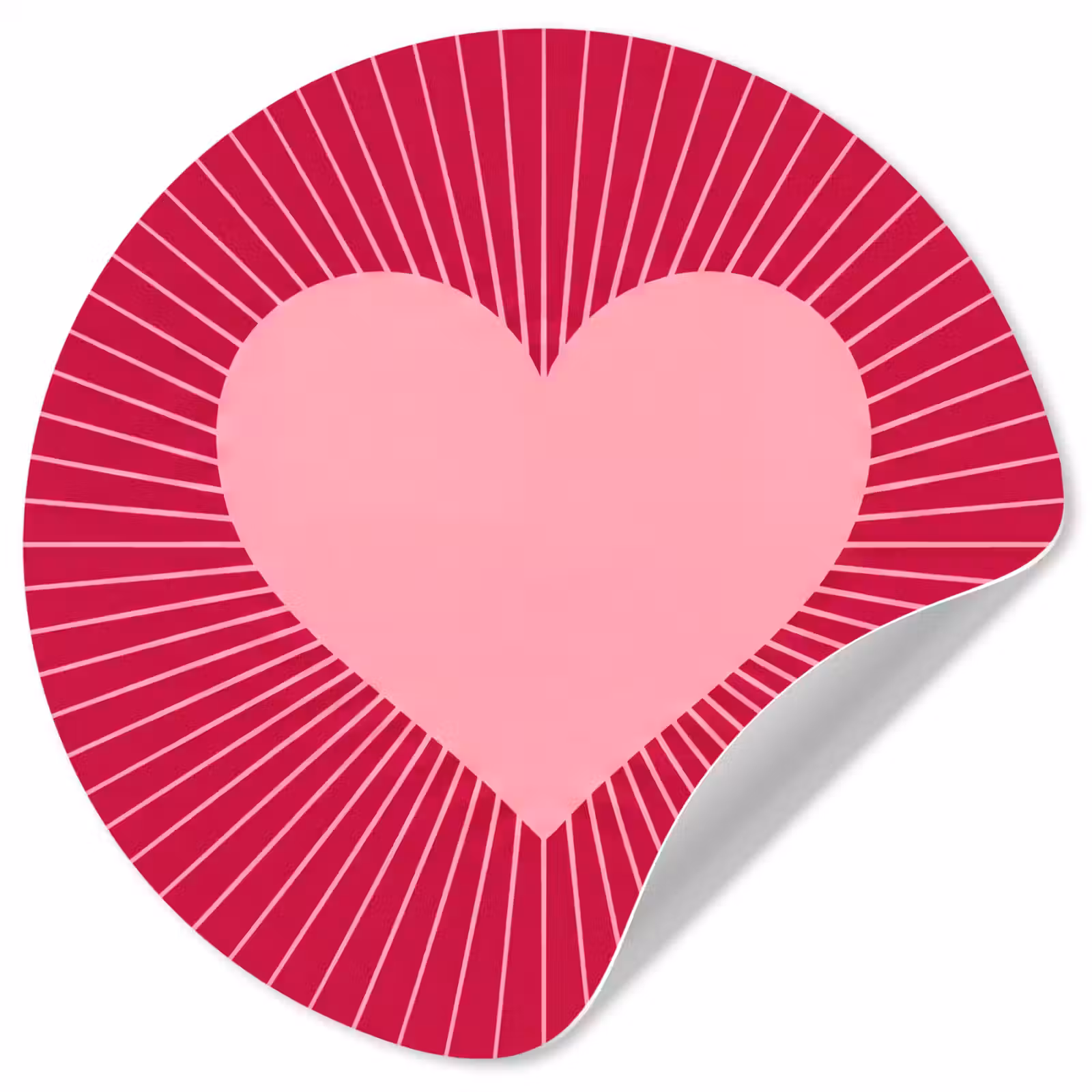 Runde Tapete - Herz – Strahlen – Liebe – Abstrakt – Rosa — 1