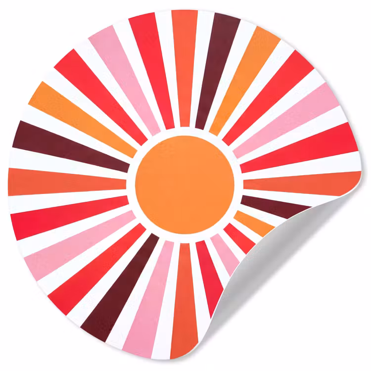 Runde Tapete - Sonne – Strahlen – Abstrakt – Farbenfroh — 1