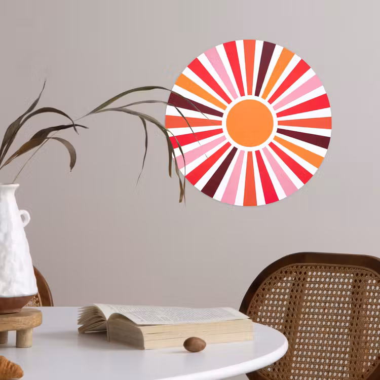Runde Tapete - Sonne – Strahlen – Abstrakt – Farbenfroh — 4