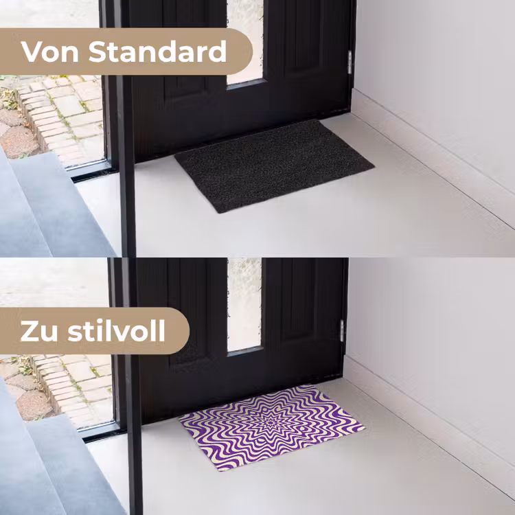 Fußmatte - Zusammenfassung – Wellen – Optisch – Modern – Lila — 3