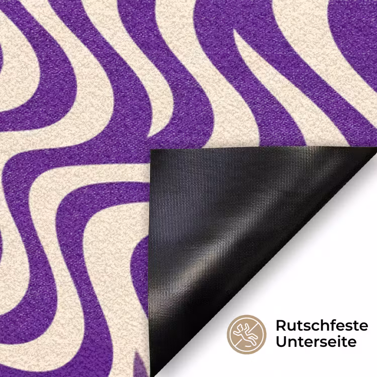 Fußmatte - Zusammenfassung – Wellen – Optisch – Modern – Lila — 6