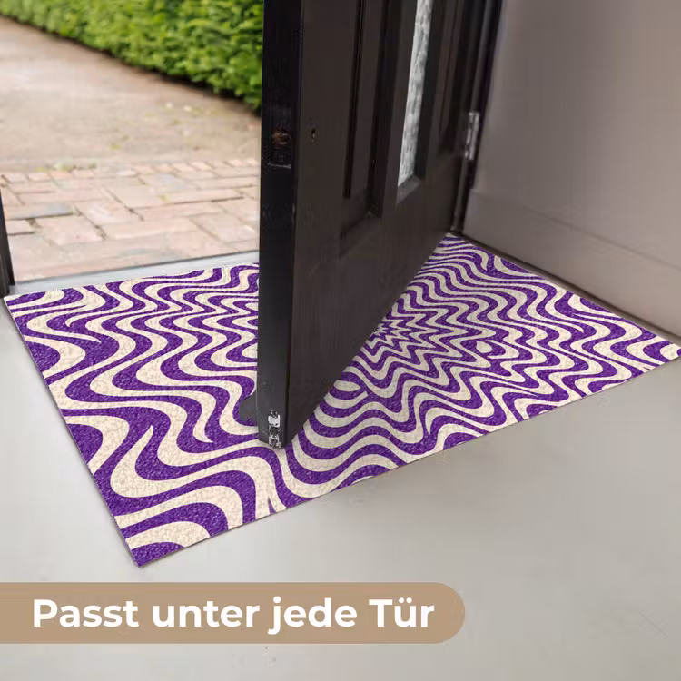 Fußmatte - Zusammenfassung – Wellen – Optisch – Modern – Lila — 7