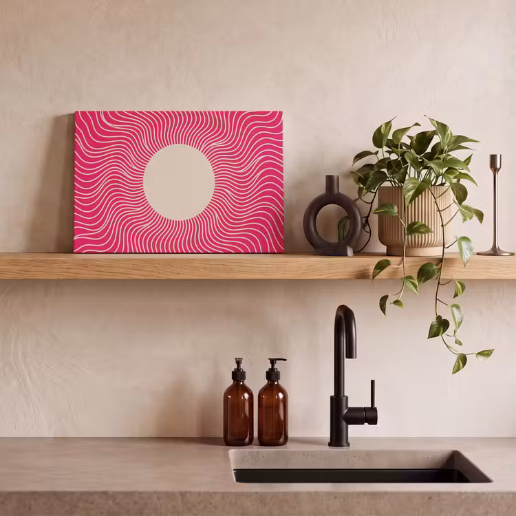Leinwandbild - Zusammenfassung – Muster – Rosa — 3
