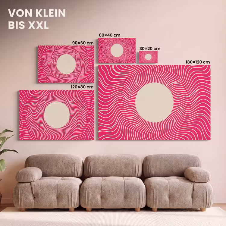 Leinwandbild - Zusammenfassung – Muster – Rosa — 6