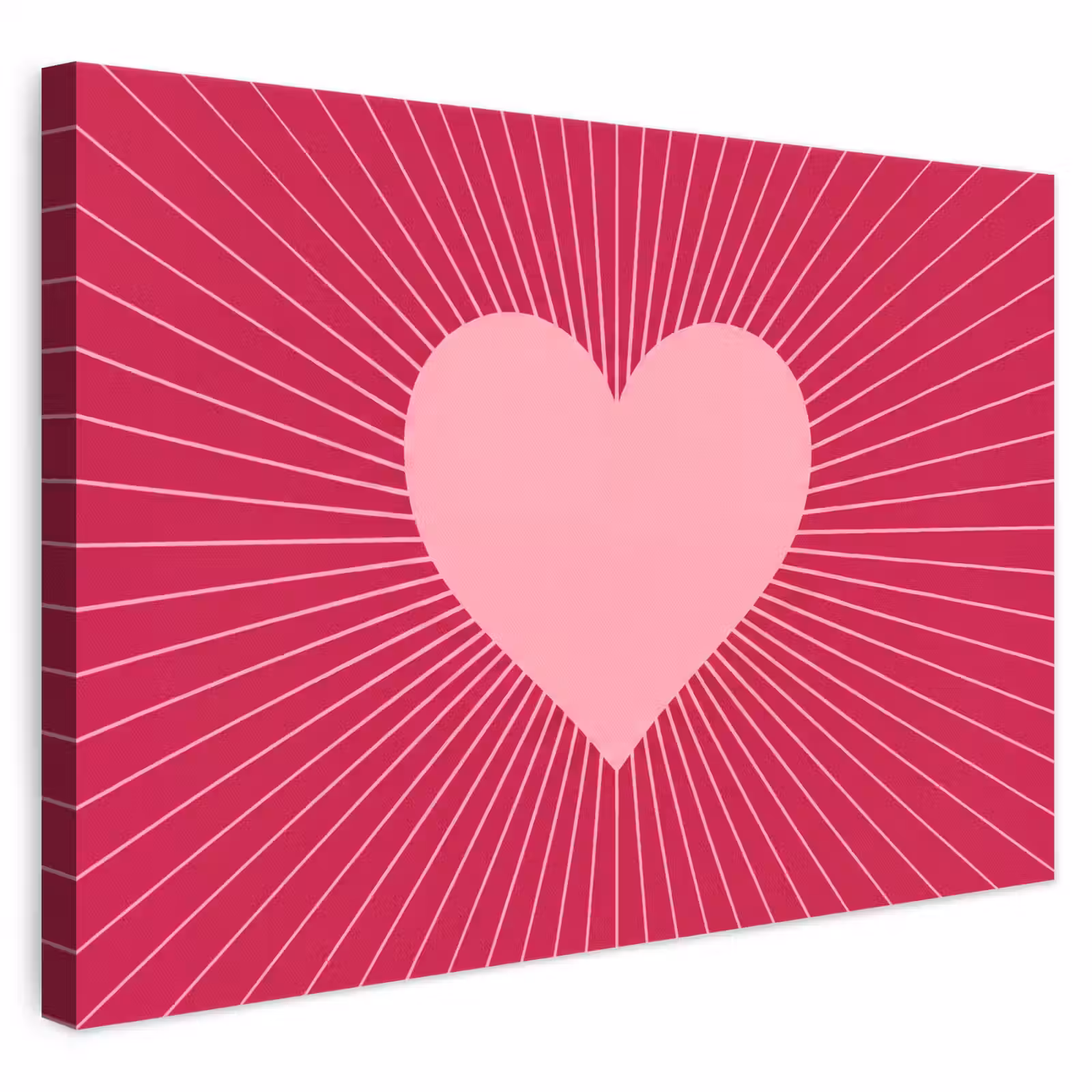 Leinwandbild - Herz – Strahlen – Liebe – Abstrakt – Rosa — 1