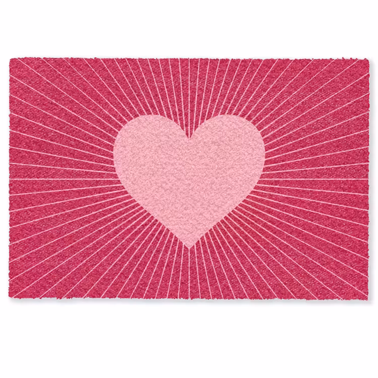 Fußmatte - Herz – Strahlen – Liebe – Abstrakt – Rosa — 1