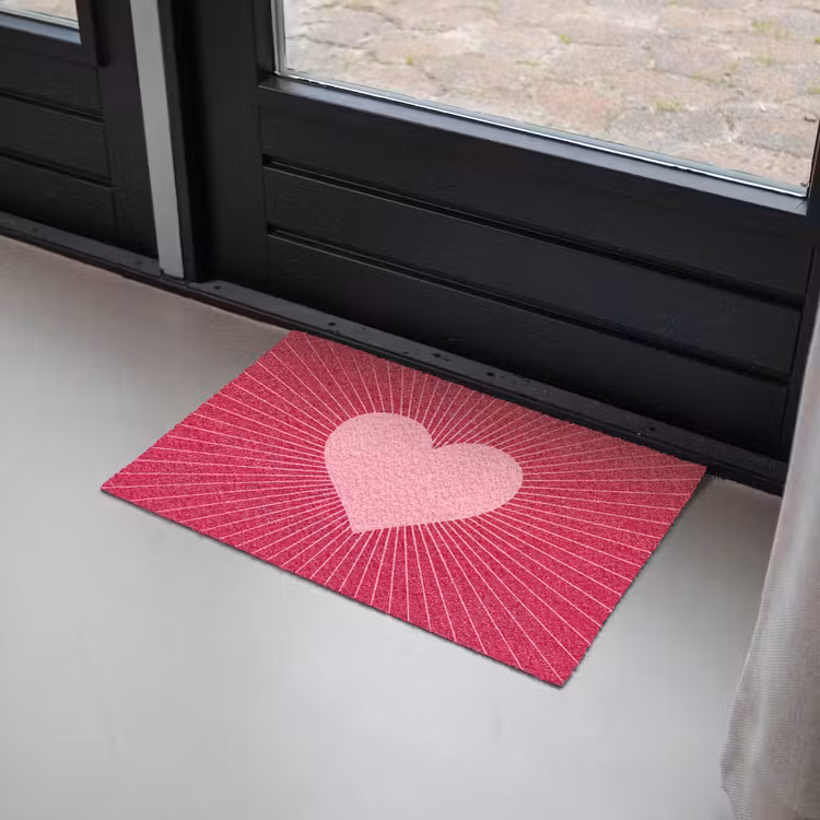Fußmatte - Herz – Strahlen – Liebe – Abstrakt – Rosa — 2