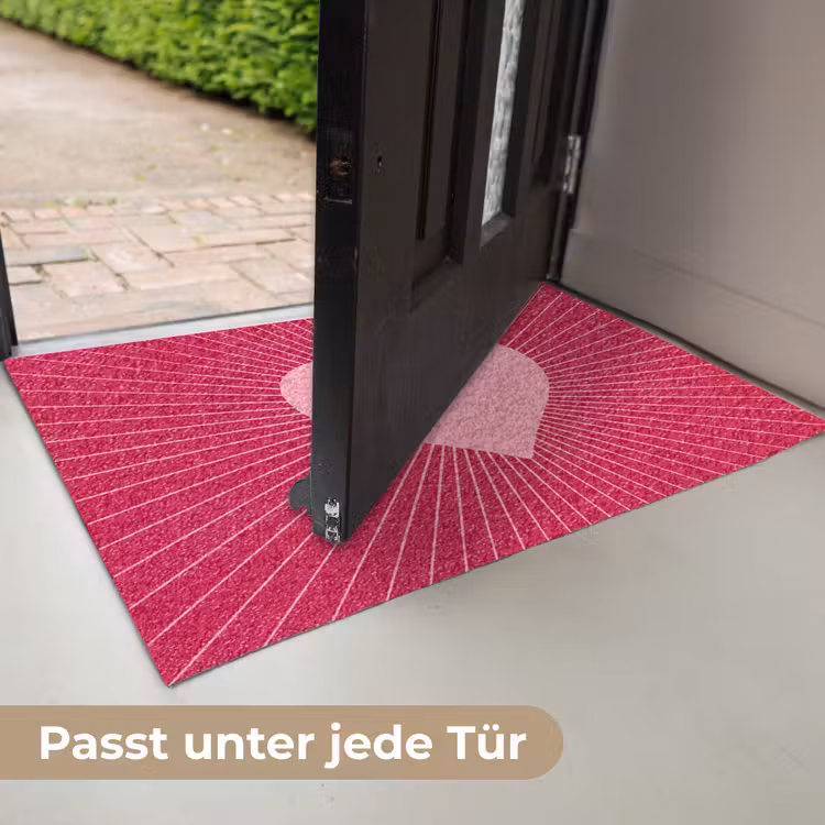 Fußmatte - Herz – Strahlen – Liebe – Abstrakt – Rosa — 7