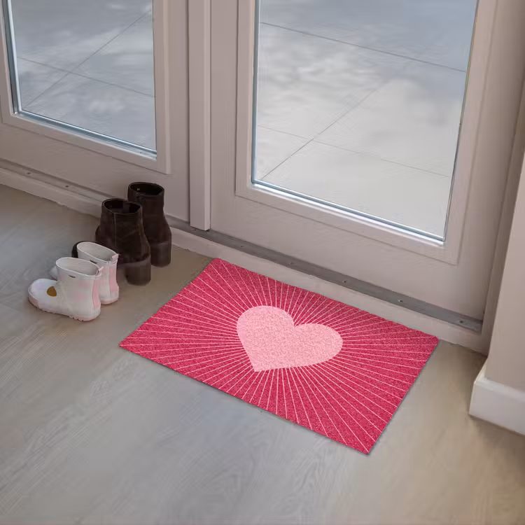 Fußmatte - Herz – Strahlen – Liebe – Abstrakt – Rosa — 8