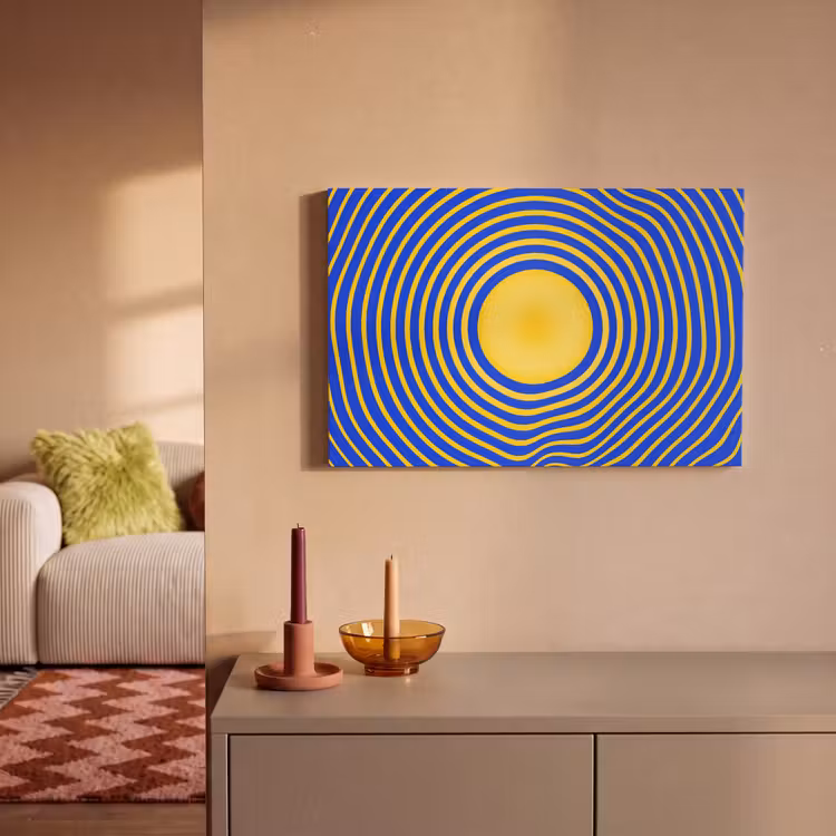 Leinwandbild - Abstraktes Muster – Blau — 2