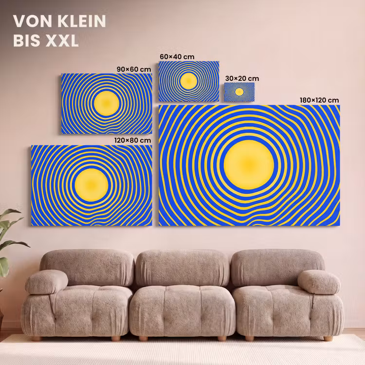 Leinwandbild - Abstraktes Muster – Blau — 6