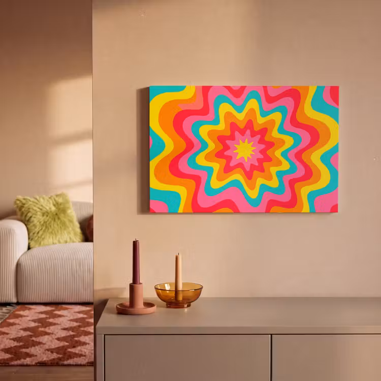 Leinwandbild - Muster – Gewellt – Bunt — 2