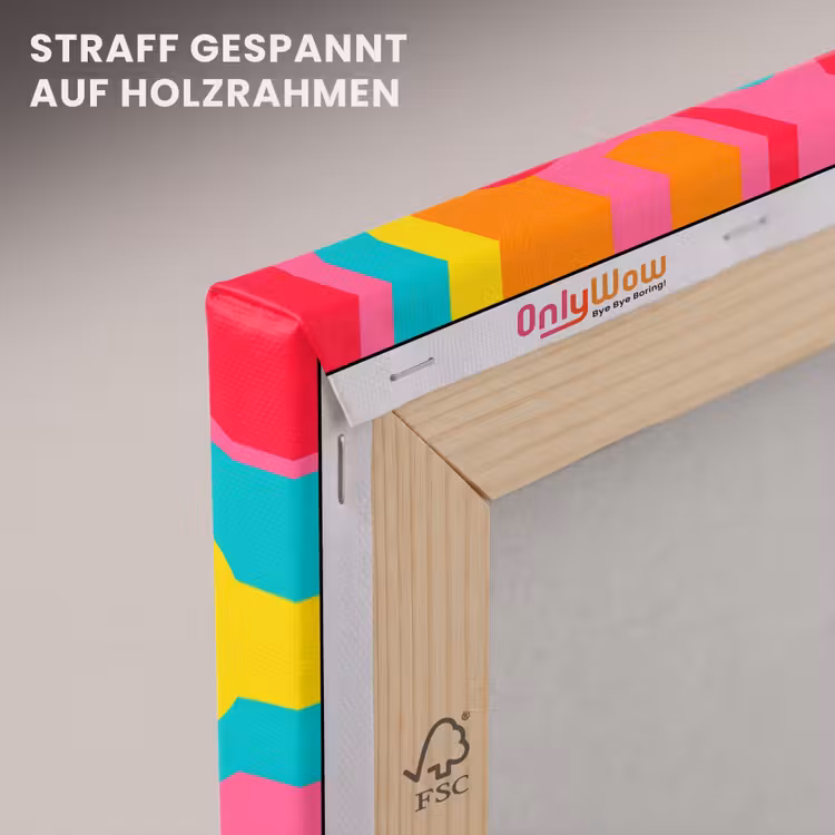 Leinwandbild - Muster – Gewellt – Bunt — 5
