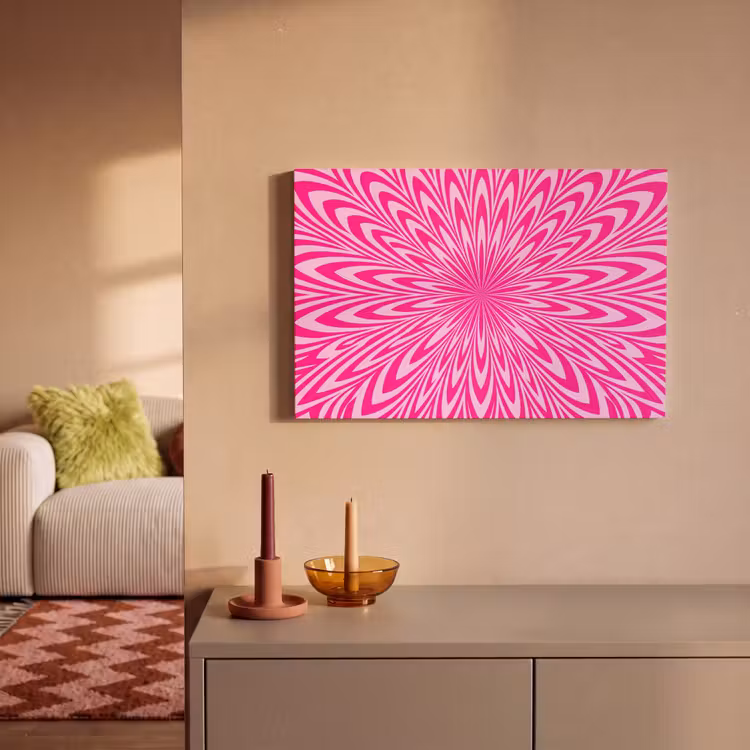 Leinwandbild - Muster – Optisch – Rosa — 2
