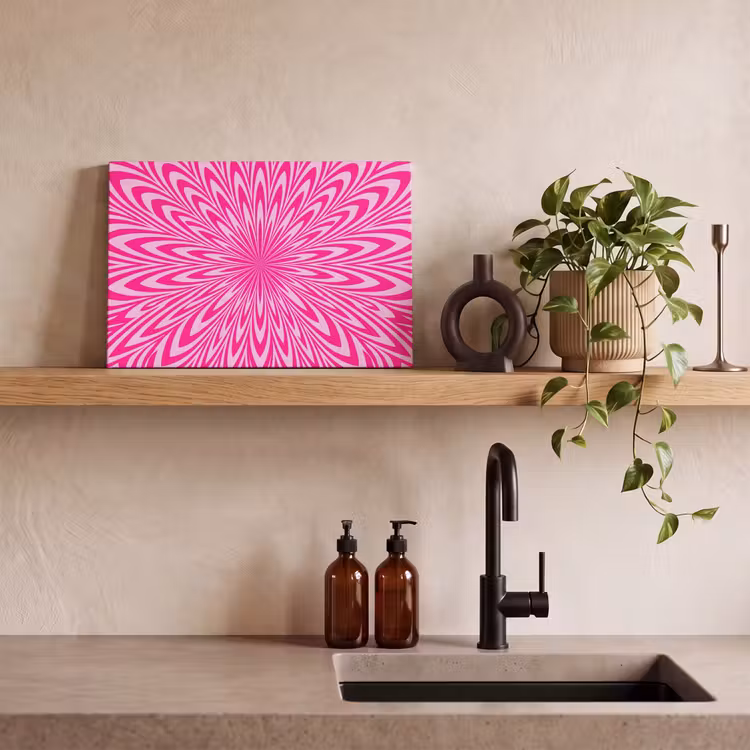 Leinwandbild - Muster – Optisch – Rosa — 3