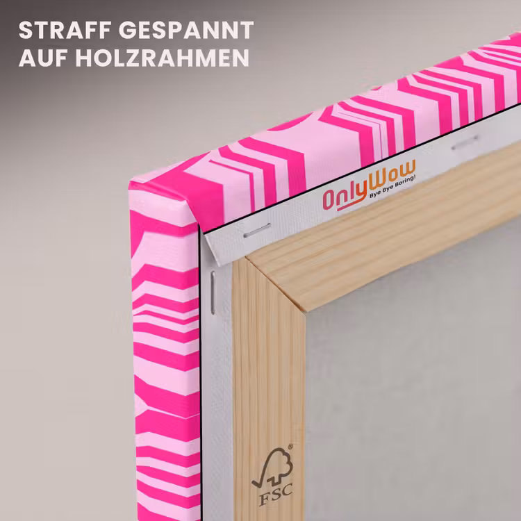 Leinwandbild - Muster – Optisch – Rosa — 5