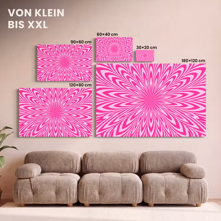 Leinwandbild - Muster – Optisch – Rosa — 6