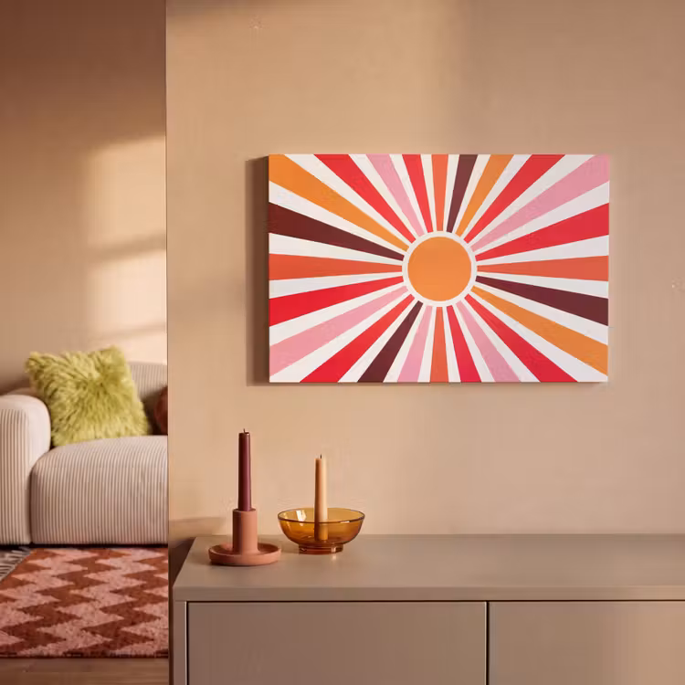 Leinwandbild - Sonne – Strahlen – Abstrakt – Farbenfroh — 2
