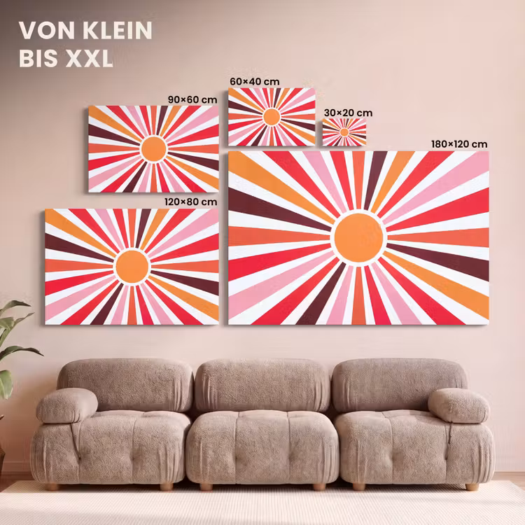 Leinwandbild - Sonne – Strahlen – Abstrakt – Farbenfroh — 6
