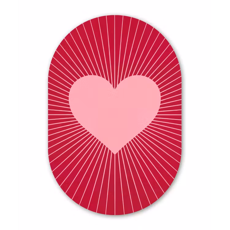 Forexbild Oval - Herz – Strahlen – Liebe – Abstrakt – Rosa — 1