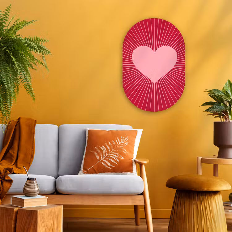 Forexbild Oval - Herz – Strahlen – Liebe – Abstrakt – Rosa — 2