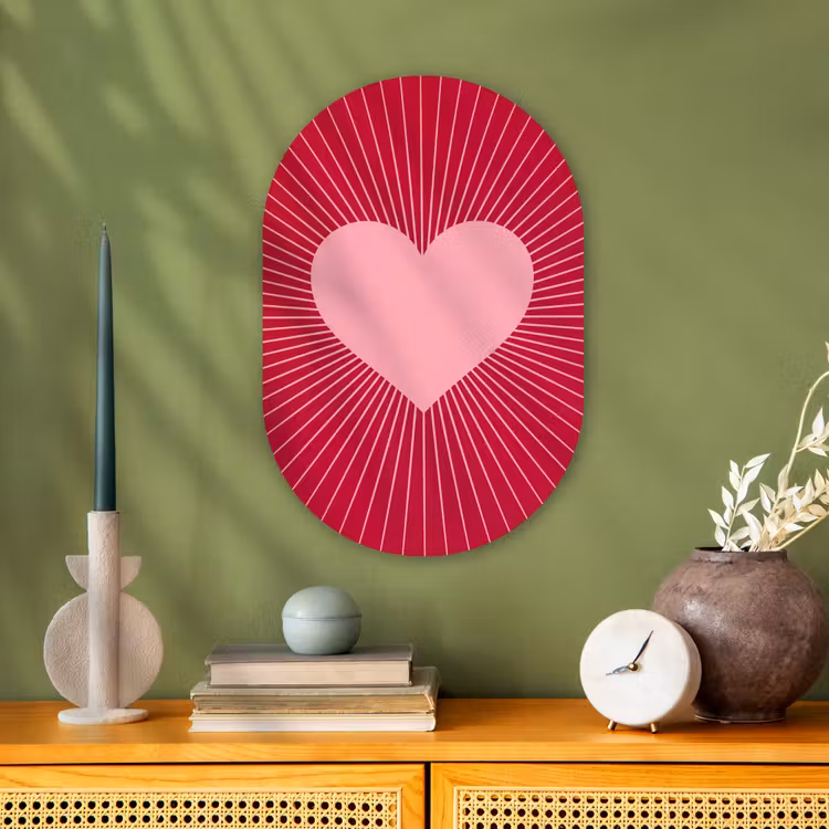 Forexbild Oval - Herz – Strahlen – Liebe – Abstrakt – Rosa — 3