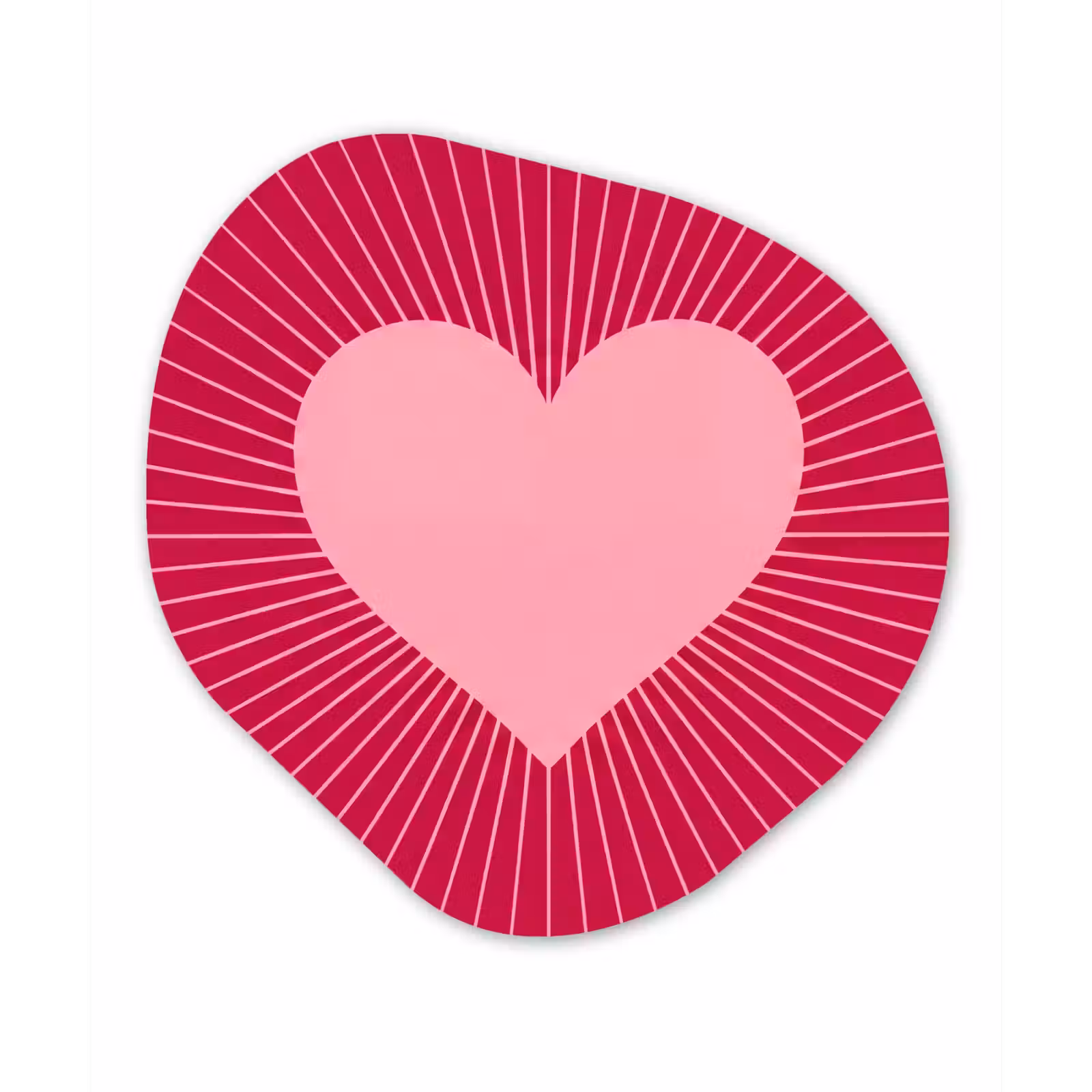 Glasbild Organische Form - Herz – Strahlen – Liebe – Abstrakt – Rosa — 1