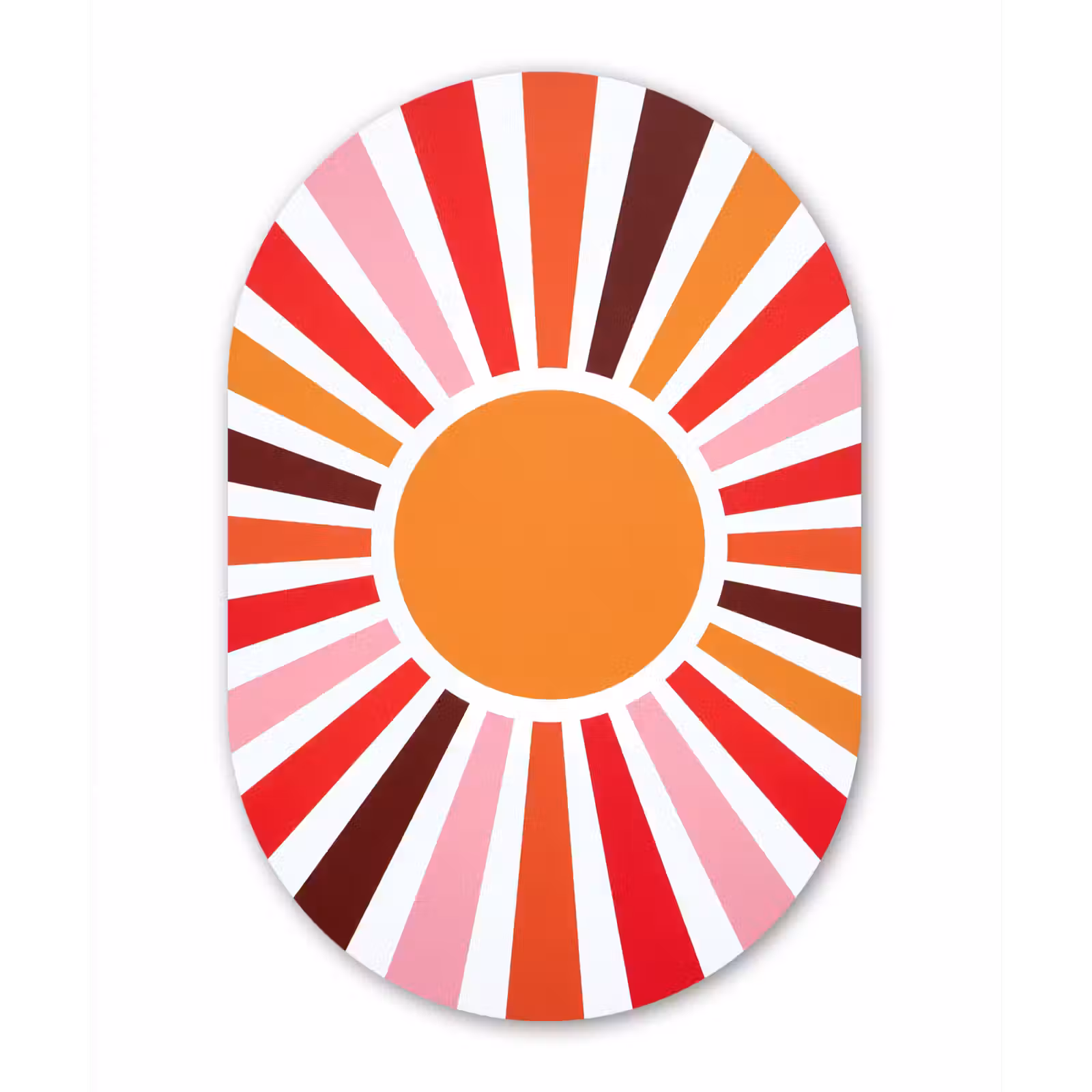 Glasbild Oval - Sonne – Strahlen – Abstrakt – Farbenfroh — 1