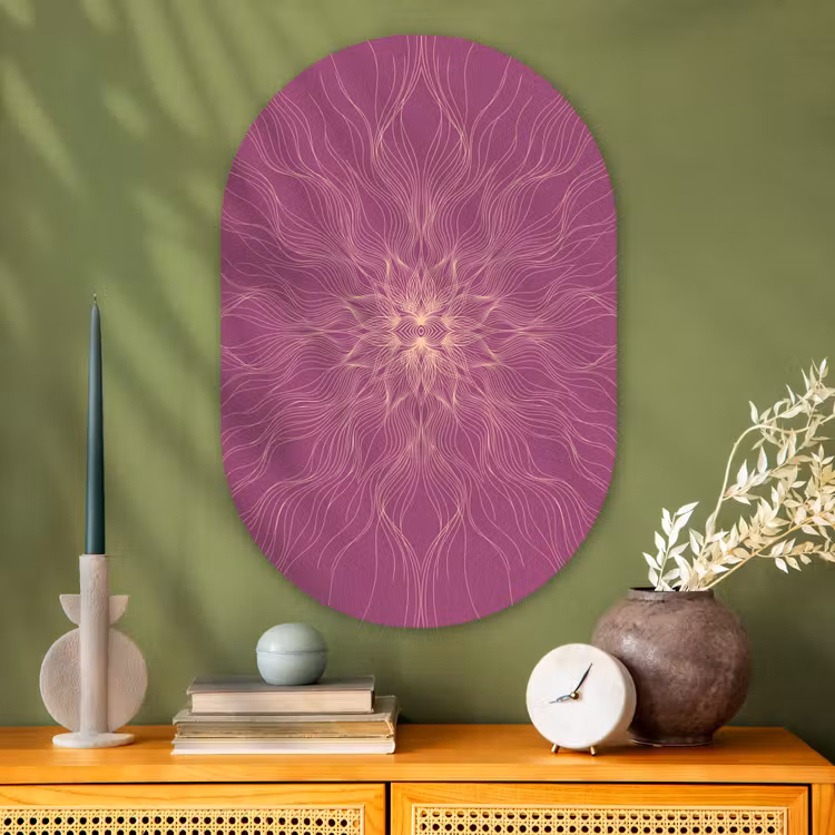 Glasbild Oval - Linien – Muster – Abstrakt — 2