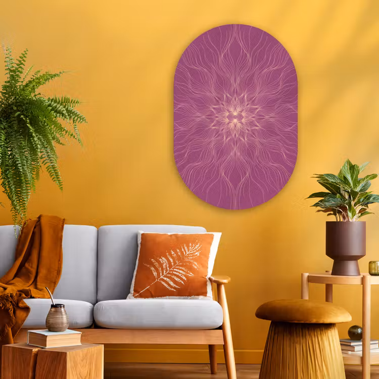 Glasbild Oval - Linien – Muster – Abstrakt — 3