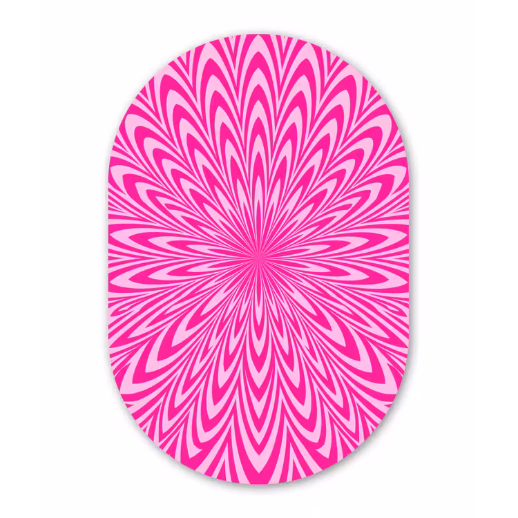 Glasbild Oval - Muster – Optisch – Rosa — 1