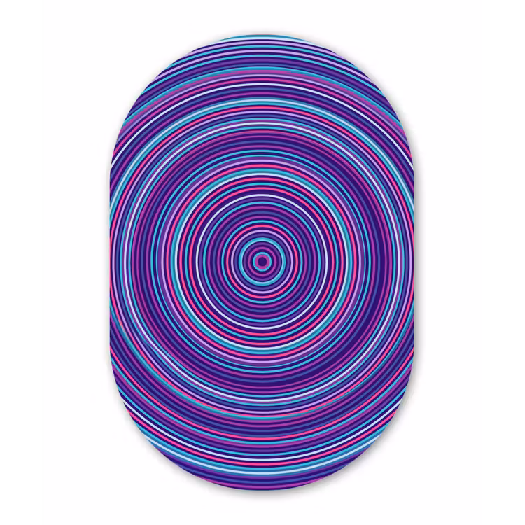 Glasbild Oval - Zusammenfassung – Kreise – Farbenfroh — 1